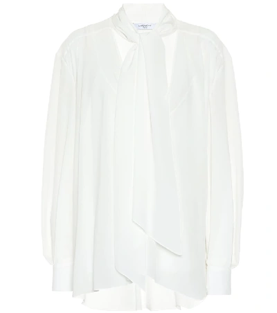 Shop Givenchy Silk-georgette Blouse In White