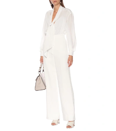 Shop Givenchy Silk-georgette Blouse In White