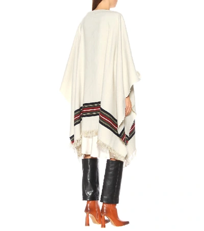 Shop Jacquemus Le Poncho Wool And Linen-blend Poncho In Beige