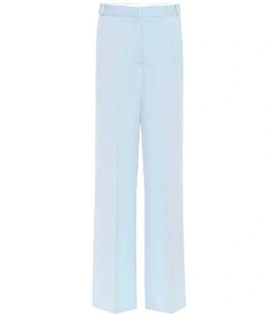 Shop Stella Mccartney Wool Wide-leg Pants In Blue