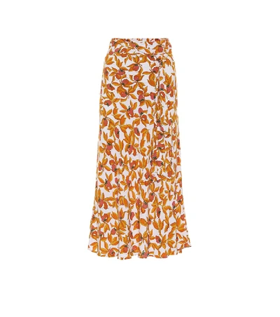 Shop Diane Von Furstenberg Lois Crêpe Midi Skirt In Multicoloured