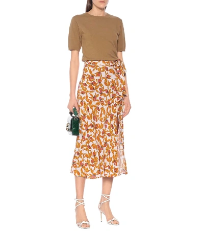 Shop Diane Von Furstenberg Lois Crêpe Midi Skirt In Multicoloured