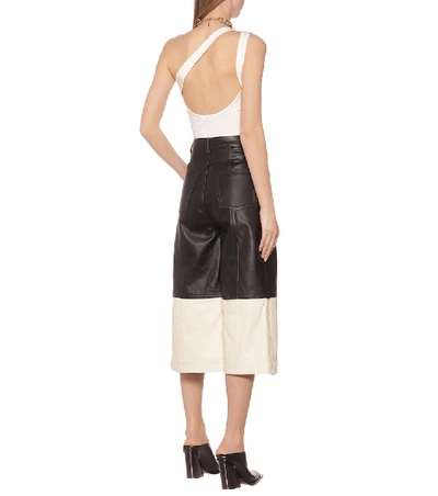 Shop Ami Alexandre Mattiussi Leather Culottes In Black