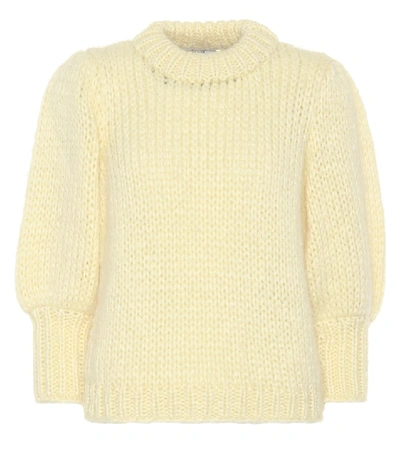 Shop Ganni The Julliard Mohair-blend Sweater In Yellow