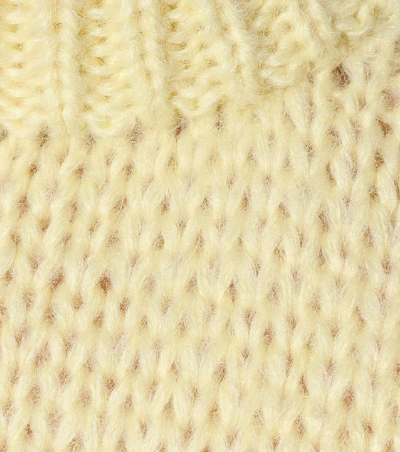 Shop Ganni The Julliard Mohair-blend Sweater In Yellow