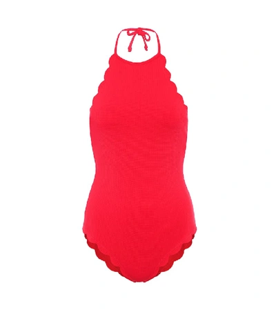 Shop Marysia Mott Halter-neck Swimsuit In Red