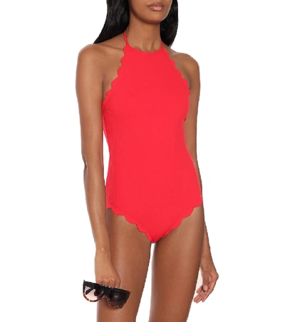 Shop Marysia Mott Halter-neck Swimsuit In Red