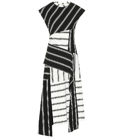 Shop Monse Striped Stretch-jersey Dress In Black