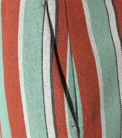 Shop Chloé Striped Cotton-blend Twill Wide-leg Trousers In Multicoloured