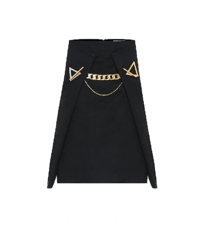 Shop Bottega Veneta Embellished Cashmere Skirt In Black
