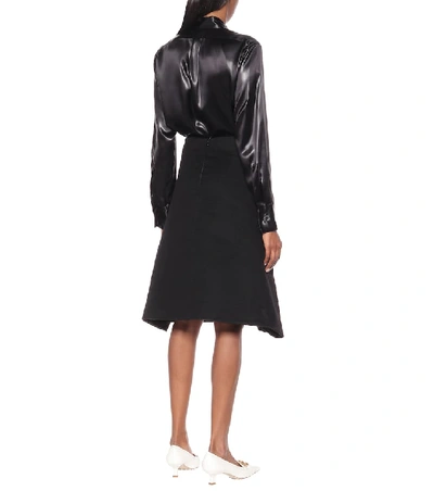 Shop Bottega Veneta Embellished Cashmere Skirt In Black