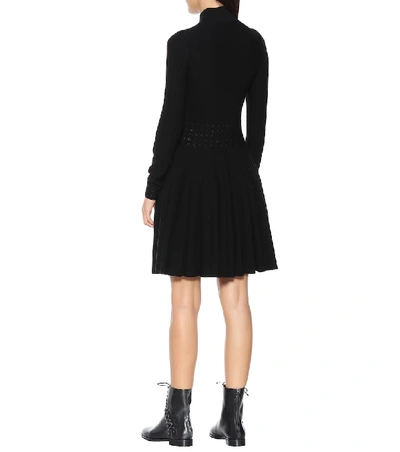 Shop Alaïa Wool-blend Minidress In Black