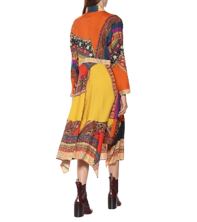 Shop Etro Printed Wool And Silk Midi Dress In Multicoloured