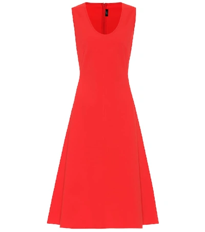 Shop Joseph Lina Stretch Knit Midi Dress In Red