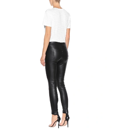 Shop Polo Ralph Lauren Leather Leggings In Black