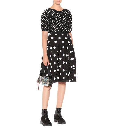 Shop Marc Jacobs Polka-dot Silk Top In Black