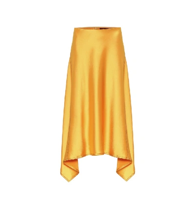 Shop Sies Marjan Darby Crinkled-satin Skirt In Yellow