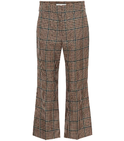 Shop Veronica Beard Cormac Cropped Wool-blend Pants In Brown