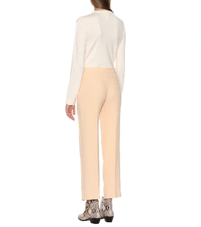 Shop Chloé Crêpe Pants In Beige