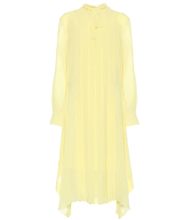 Shop Chloé Silk Crêpe Midi Dress In Yellow