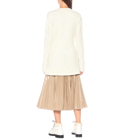 Shop Proenza Schouler Cable-knit Wool Cardigan In White