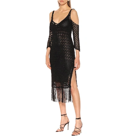 Shop Altuzarra Octavia Knitted Midi Dress In Black