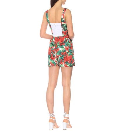 Shop Dolce & Gabbana Floral Jacquard Playsuit In Red