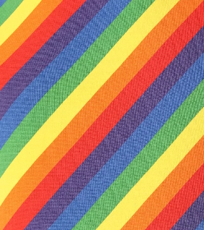 Shop Balenciaga Striped Stretch Cotton T-shirt In Multicoloured