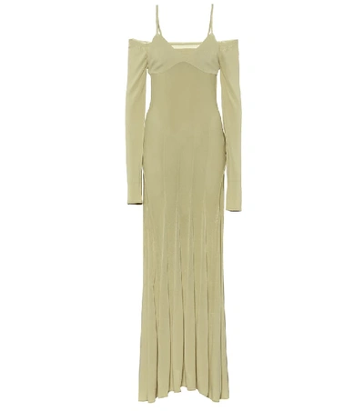 Shop Jacquemus La Robe Maille Valensole Maxi Dress In Green