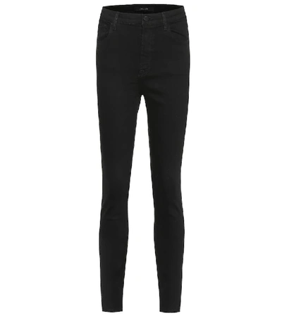 Shop J Brand Leenah Super High-rise Skinny Jeans In Black