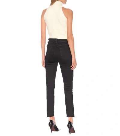 Shop J Brand Leenah Super High-rise Skinny Jeans In Black