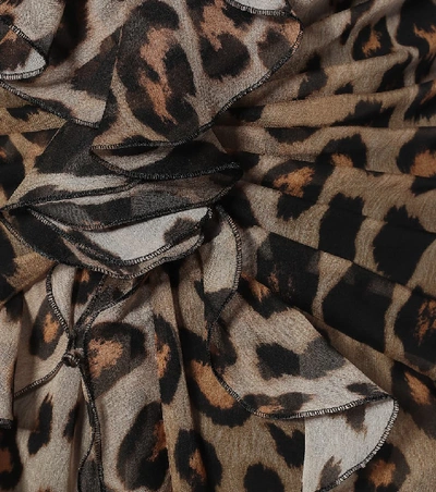 Shop Etro Leopard-print Silk Crêpe De Chine Gown In Beige