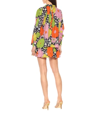 Shop Dodo Bar Or Floral Cotton Miniskirt In Multicoloured