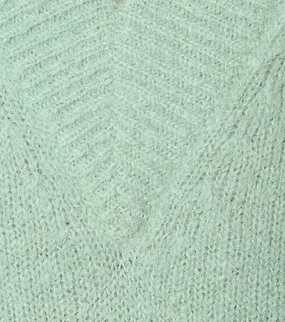Shop Tibi Airy Alpaca-blend Sweater In Green
