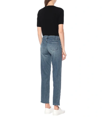 Shop J Brand Adele Mid-rise Straight Jeans In Blue