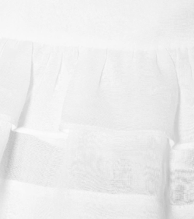 Shop Chloé Ruffled Ramie Wrap Blouse In White