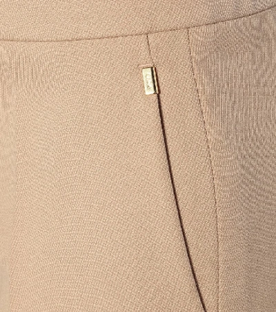 Shop Chloé Cropped Stretch-wool Pants In Beige