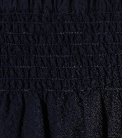 Shop Alexa Chung Seersucker Cotton Top In Blue
