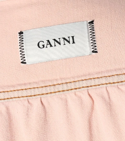 Shop Ganni Soft Cotton Denim Shirt In Pink