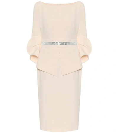 Shop Safiyaa Alondra Stretch-crêpe Midi Dress In Beige