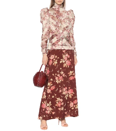 Shop Zimmermann Unbridled Contour Printed Skirt In Brown