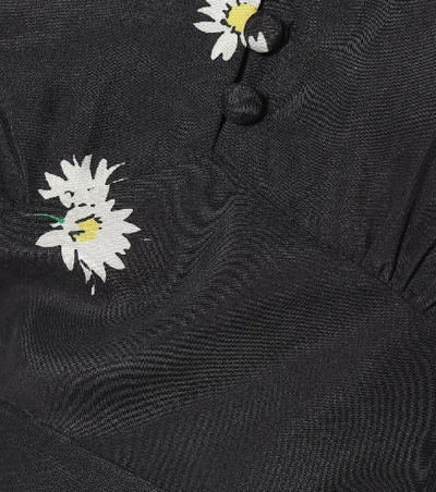 Shop Marc Jacobs The Love Floral Silk Midi Dress In Black