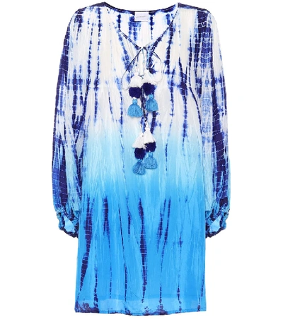 Shop Anna Kosturova Tie-dye Silk Dress In Blue