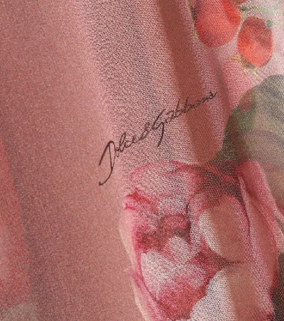 Shop Dolce & Gabbana Floral Silk-chiffon Blouse In Pink