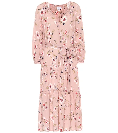 Shop Velvet Maddy Floral Midi Dress In Pink