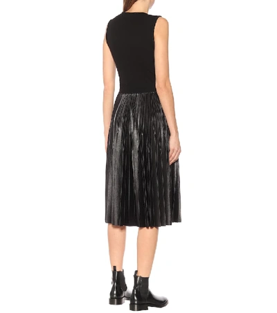Shop Givenchy Pleated Midi Dress In Black