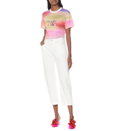 Shop See By Chloé Sunset Logo Cotton T-shirt In Multicoloured