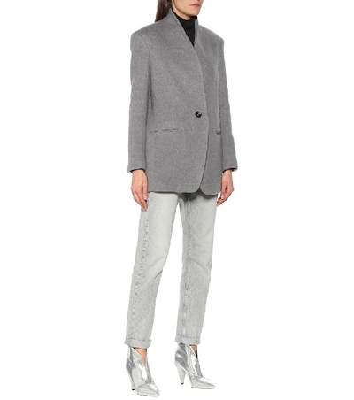 Shop Isabel Marant Felicie Wool And Cashmere Jacket In Grey