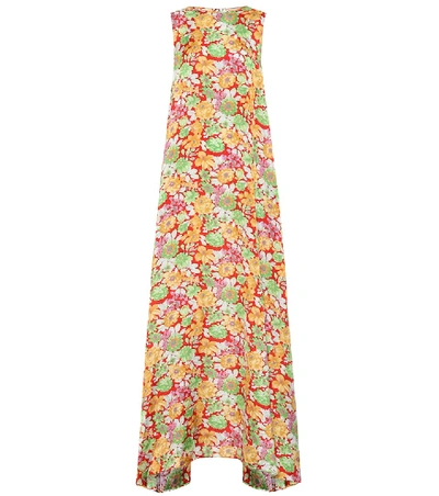 Shop Plan C Sleeveless Floral Maxi Dress In Multicoloured