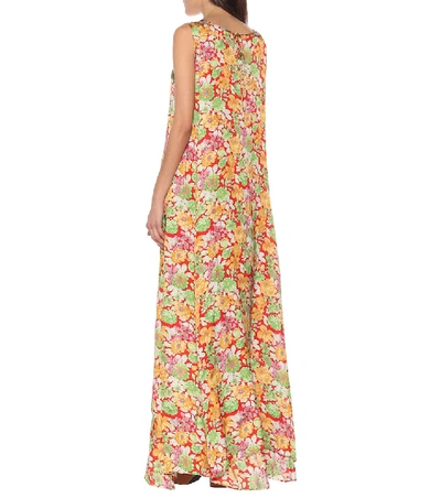 Shop Plan C Sleeveless Floral Maxi Dress In Multicoloured